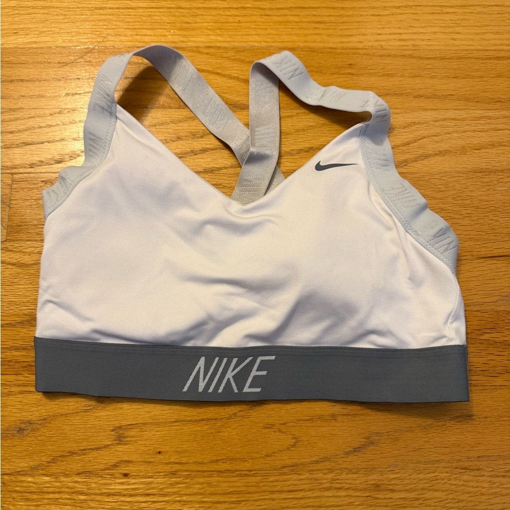 Nike Women's White and Gray Sports Bra
